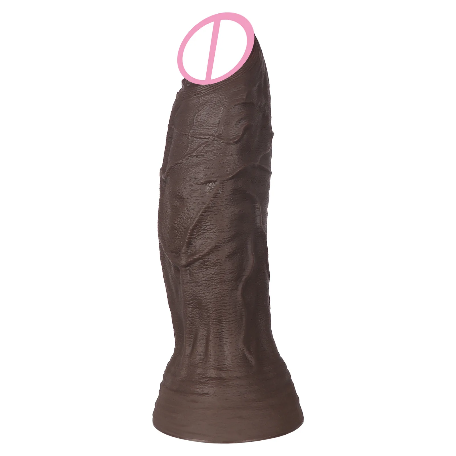 Dark Brown Realistic Silicone Dildo — Large