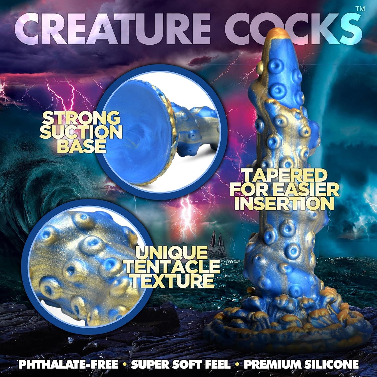 Creature Cocks Lord Kraken Tentacled Silicone Fantasy Dildo